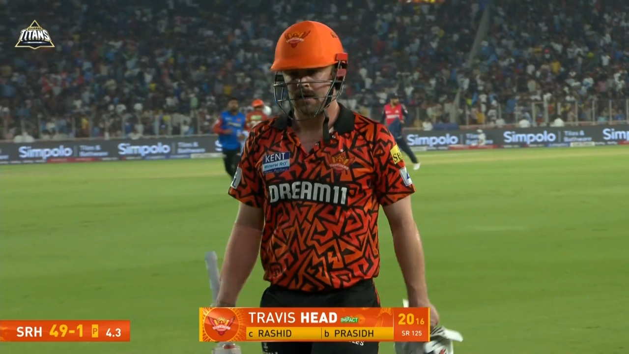IPL 2025 M51: GT vs SRH - Travis Head Wicket