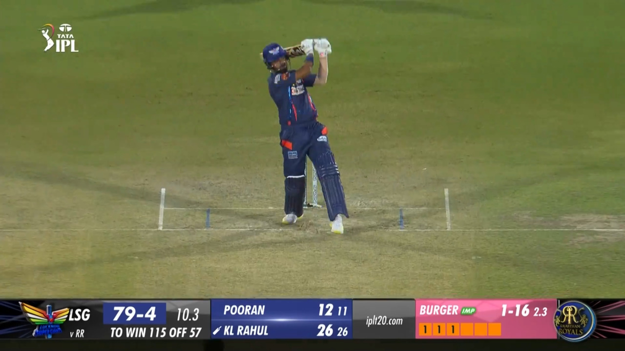 M04: RR vs LSG – K L Rahul Six