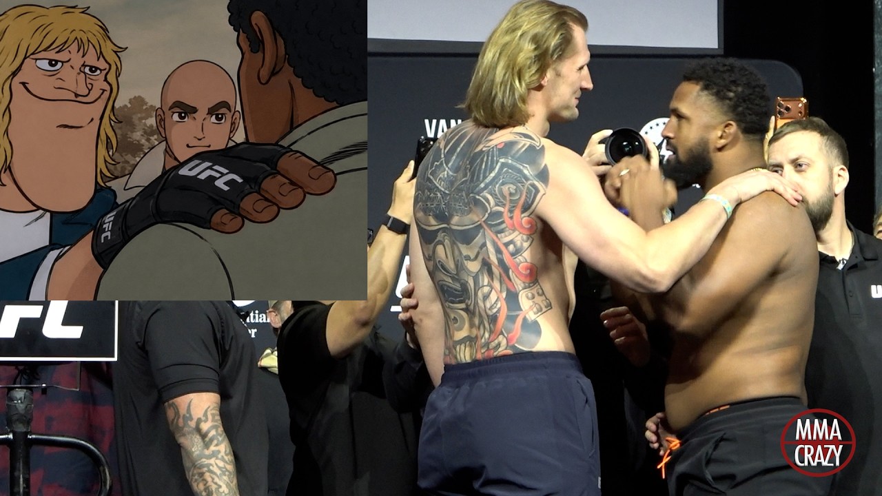 HILARIOUS! Alexander Volkov recreates a MEME during Waldo Cortes Acosta FACE OFF for UFC 328