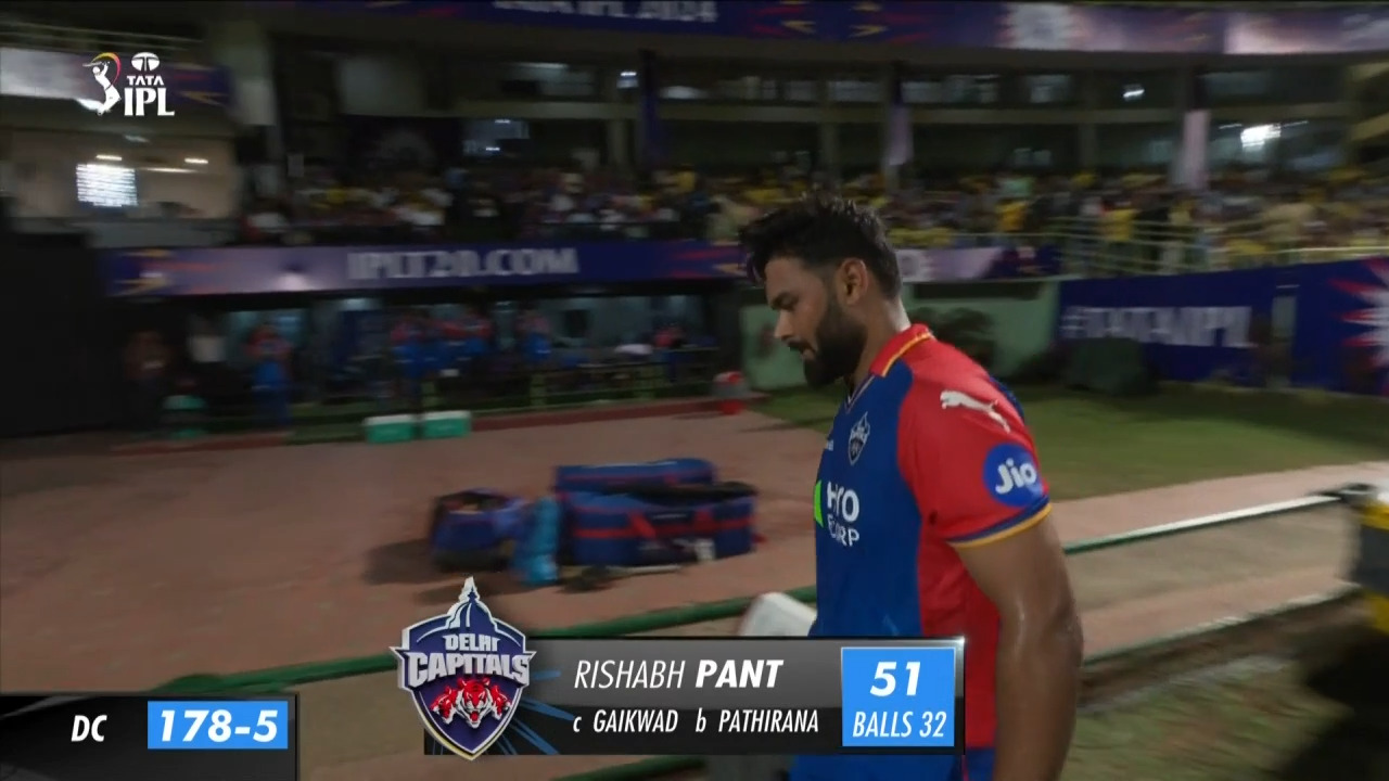 M13: DC vs CSK – Rishabh Pant Wicket