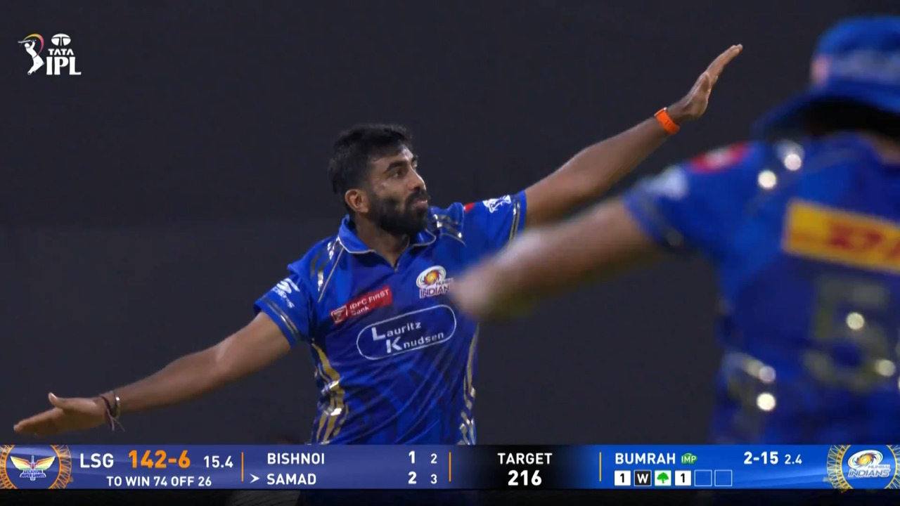 IPL 2025 M45: MI vs LSG - Abdul Samad Wicket background