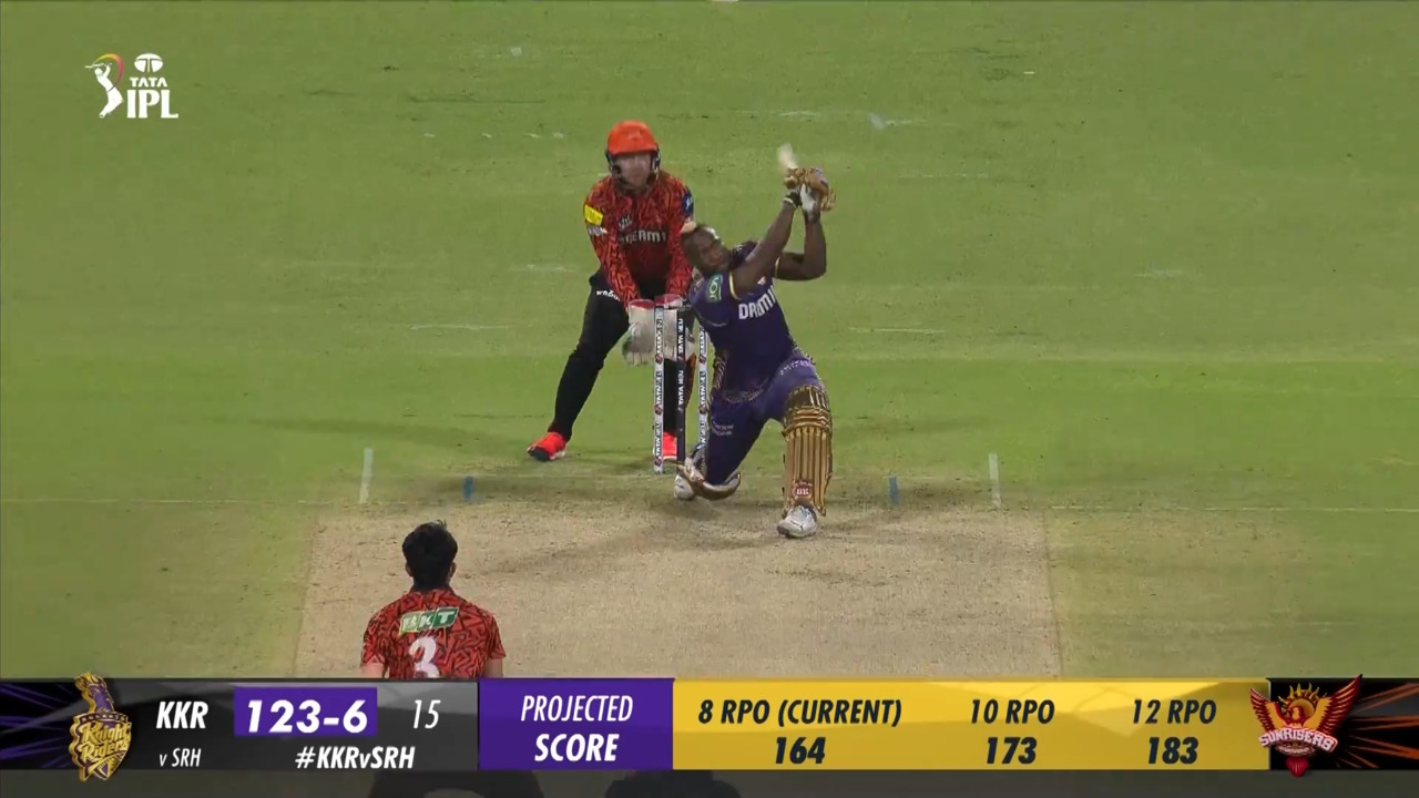 M03: KKR vs SRH – Andre Russell Six
