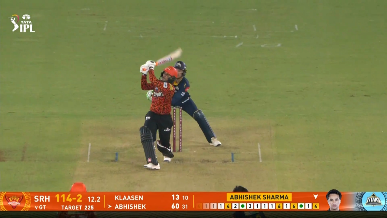 IPL 2025 M51: GT vs SRH - Abhishek Sharma Six background