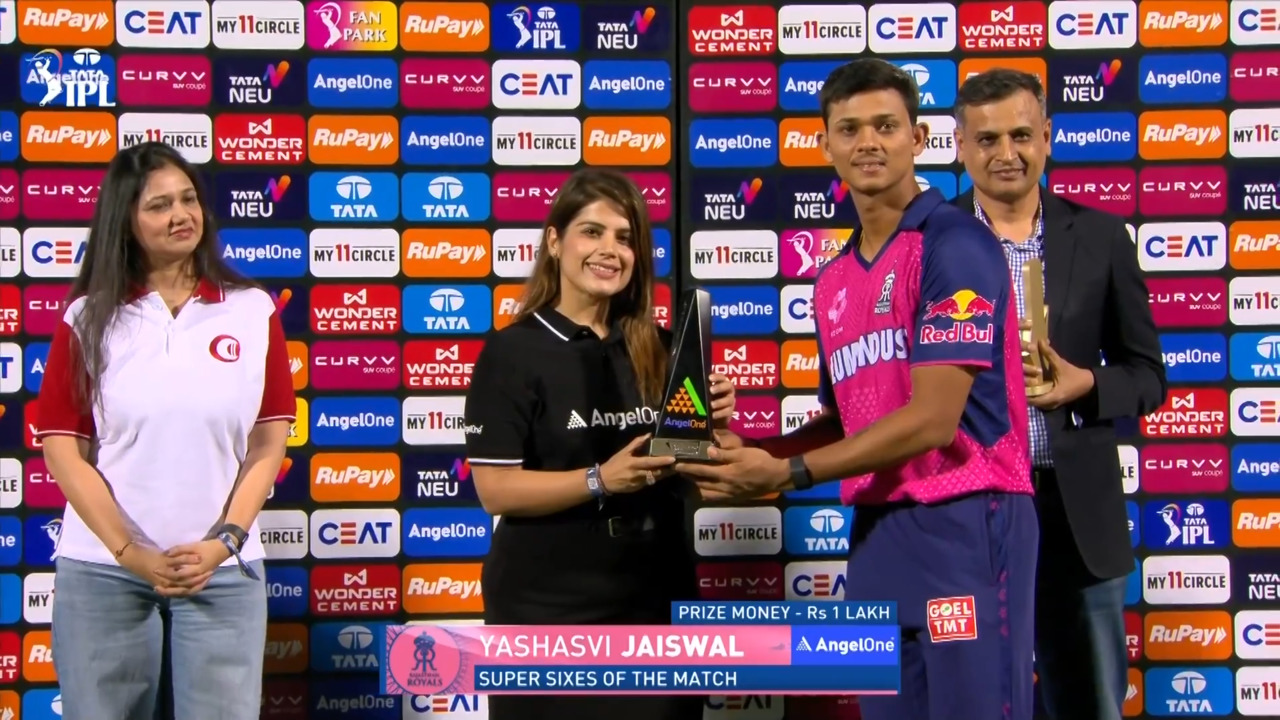 IPL 2025 M36: RR vs LSG - Angel One Super Sixes of the Match - Yashasvi Jaiswal
