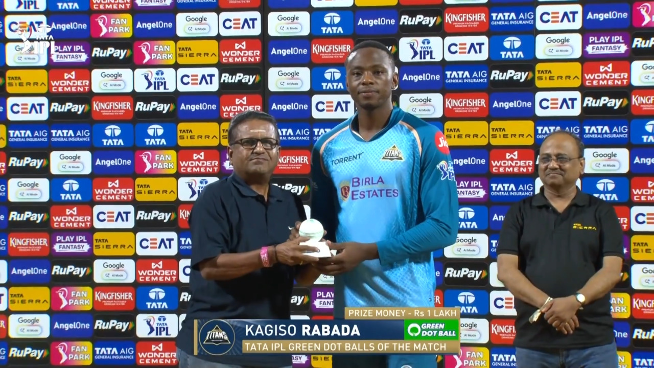 IPL 2026 M37: CSK vs GT - TATA IPL Green Dot Balls of the Match - Kagiso Rabada