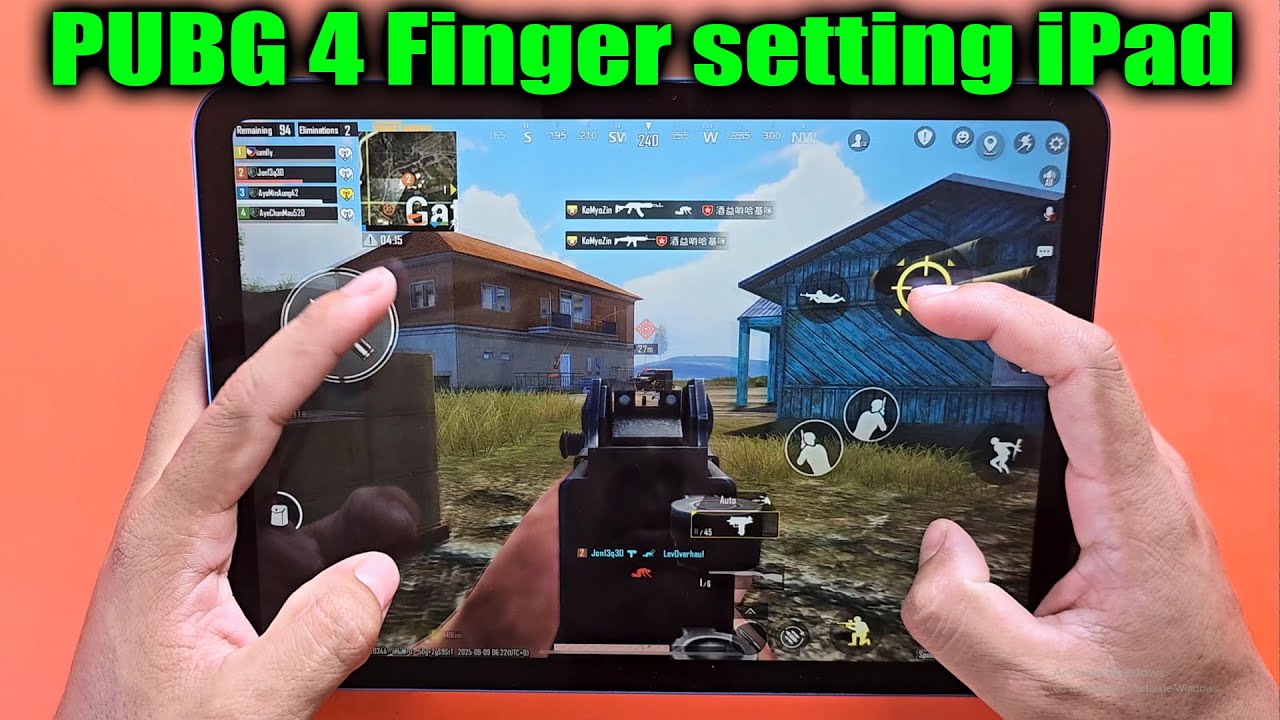 PUBG mobile 4 finger setting code iPad background