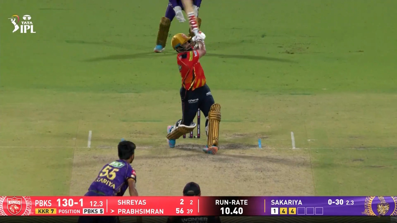 IPL 2025 M44: KKR vs PBKS - Prabhsimran Singh Six