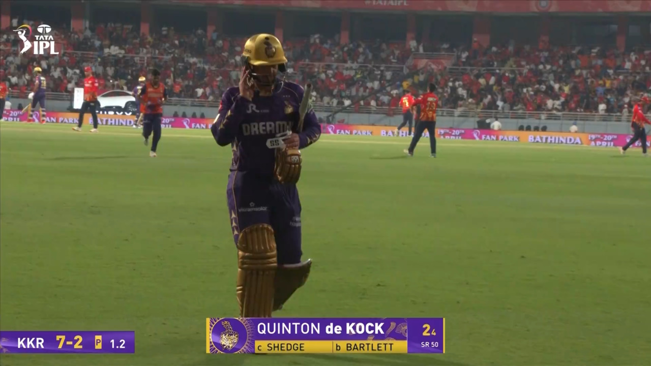 IPL 2025 M31: PBKS vs KKR - Quinton De Kock Wicket background