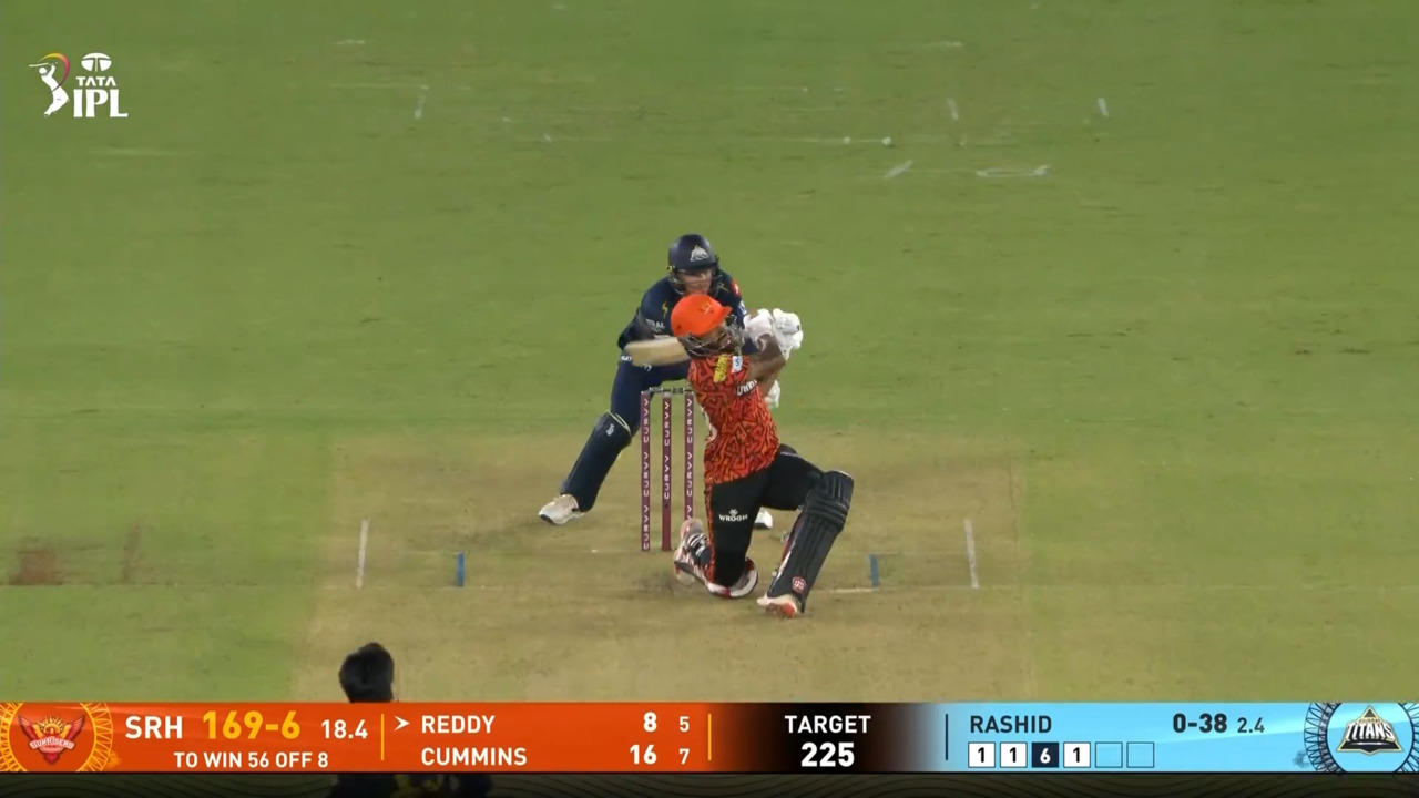 IPL 2025 M51: GT vs SRH - Nitish Kumar Reddy Six