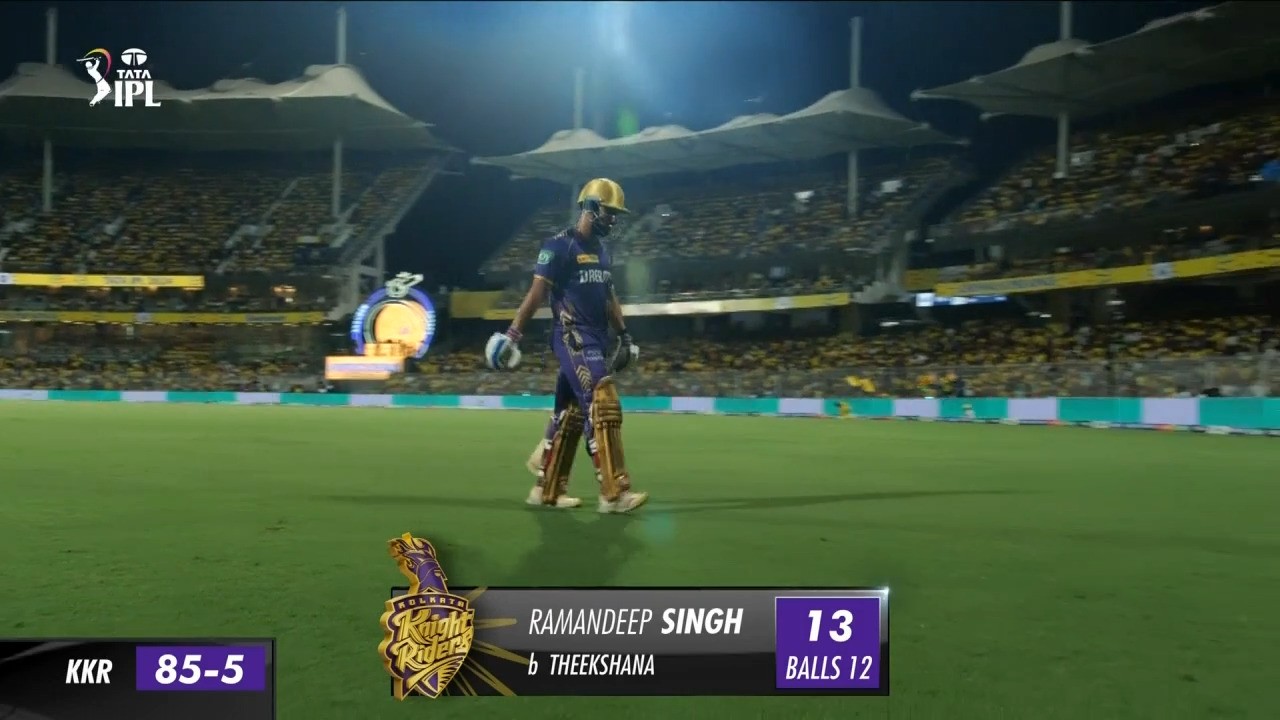 M22: CSK vs KKR – Ramandeep Singh Wicket