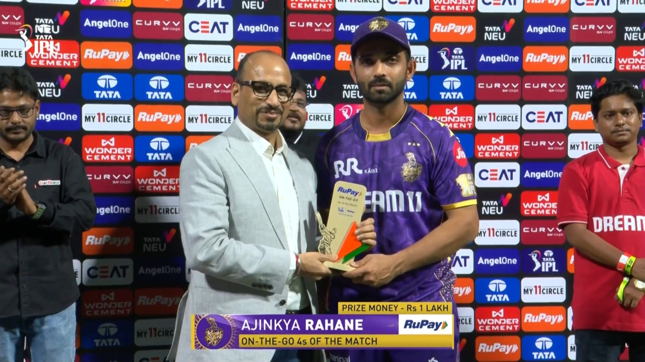 IPL 2025 M19: KKR vs LSG - RuPay On-The-Go 4s of the Match - Ajinkya Rahane