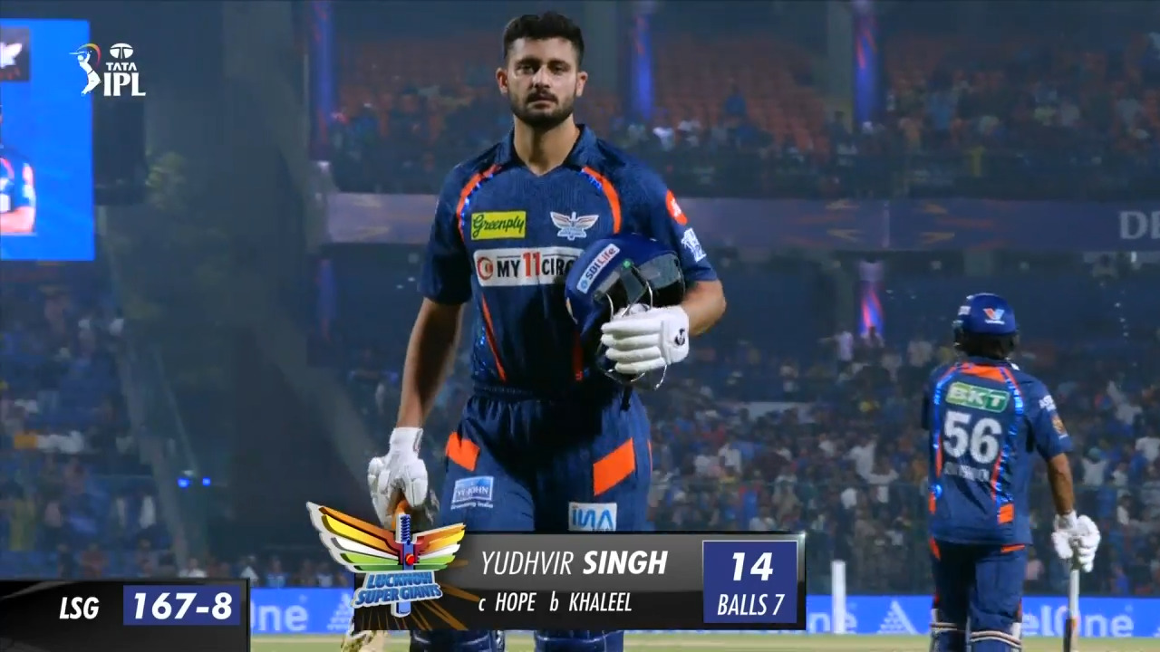 M64: DC vs LSG – Yudhvir Singh Wicket