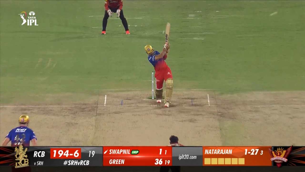 M41: SRH vs RCB – Swapnil Singh Six