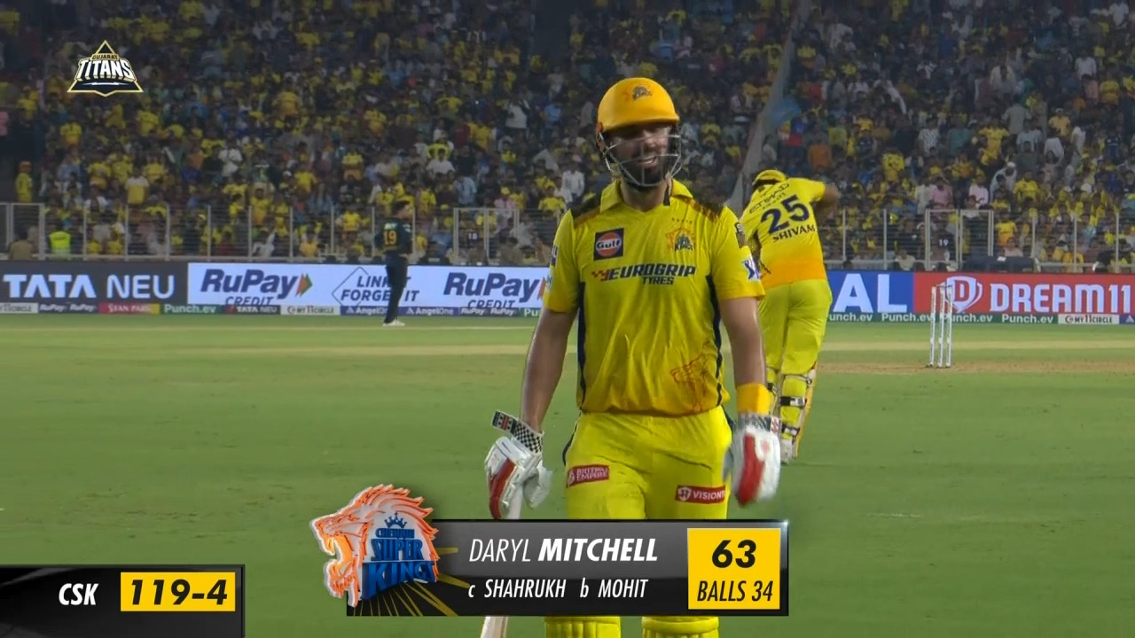M59: GT vs CSK – Daryl Mitchell Wicket background