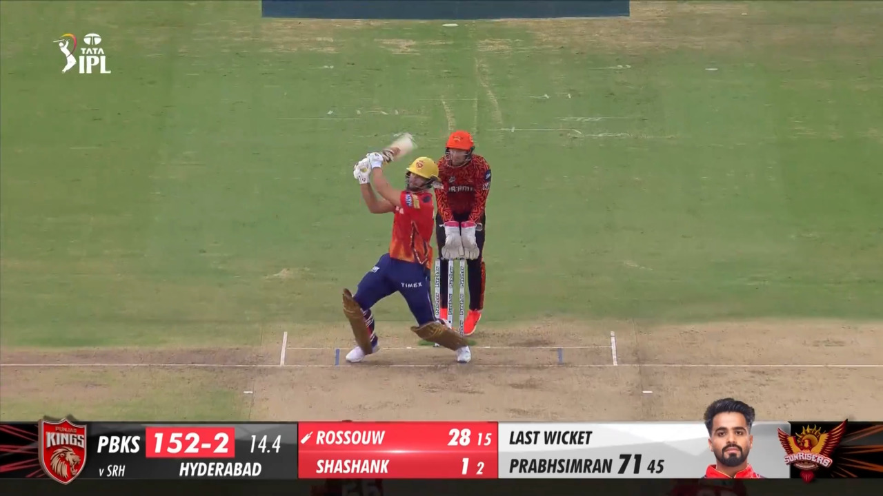 M69: SRH vs PBKS – Rilee Rossouw Six