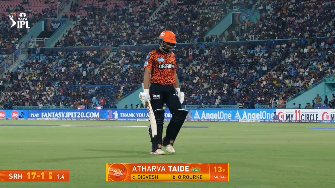 IPL 2025 M61: LSG vs SRH - Atharva Taide Wicket