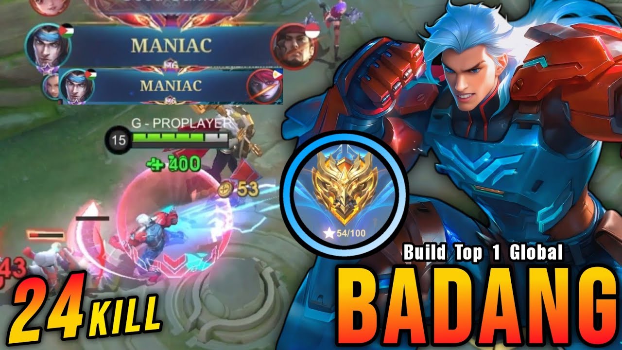 24 Kills + 2x MANIAC!! Badang Special Skin Monster EXP Laner!! - Build Top 1 Global Badang ~ MLBB
