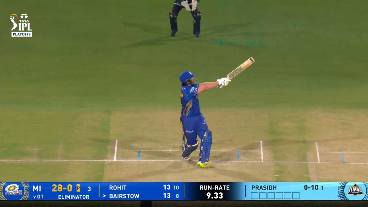 IPL 2025 Eliminator: GT vs MI - Jonny Bairstow Six