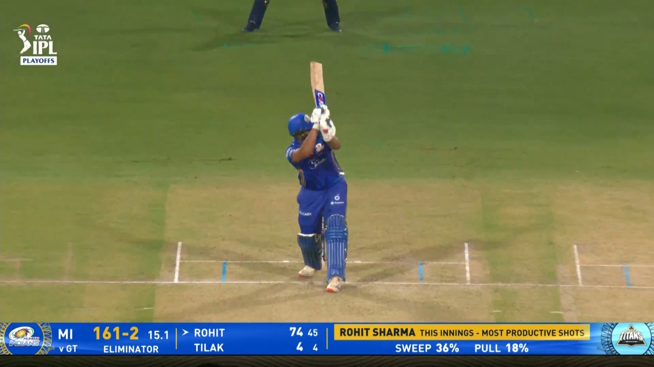 IPL 2025 Eliminator: GT vs MI - Rohit Sharma Six