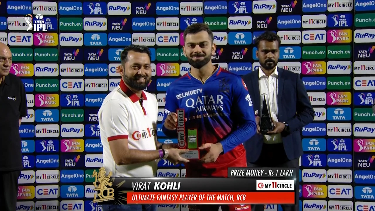 M58: PBKS vs RCB – My11Circle Ultimate Fantasy Player of the Match – Virat Kohli
