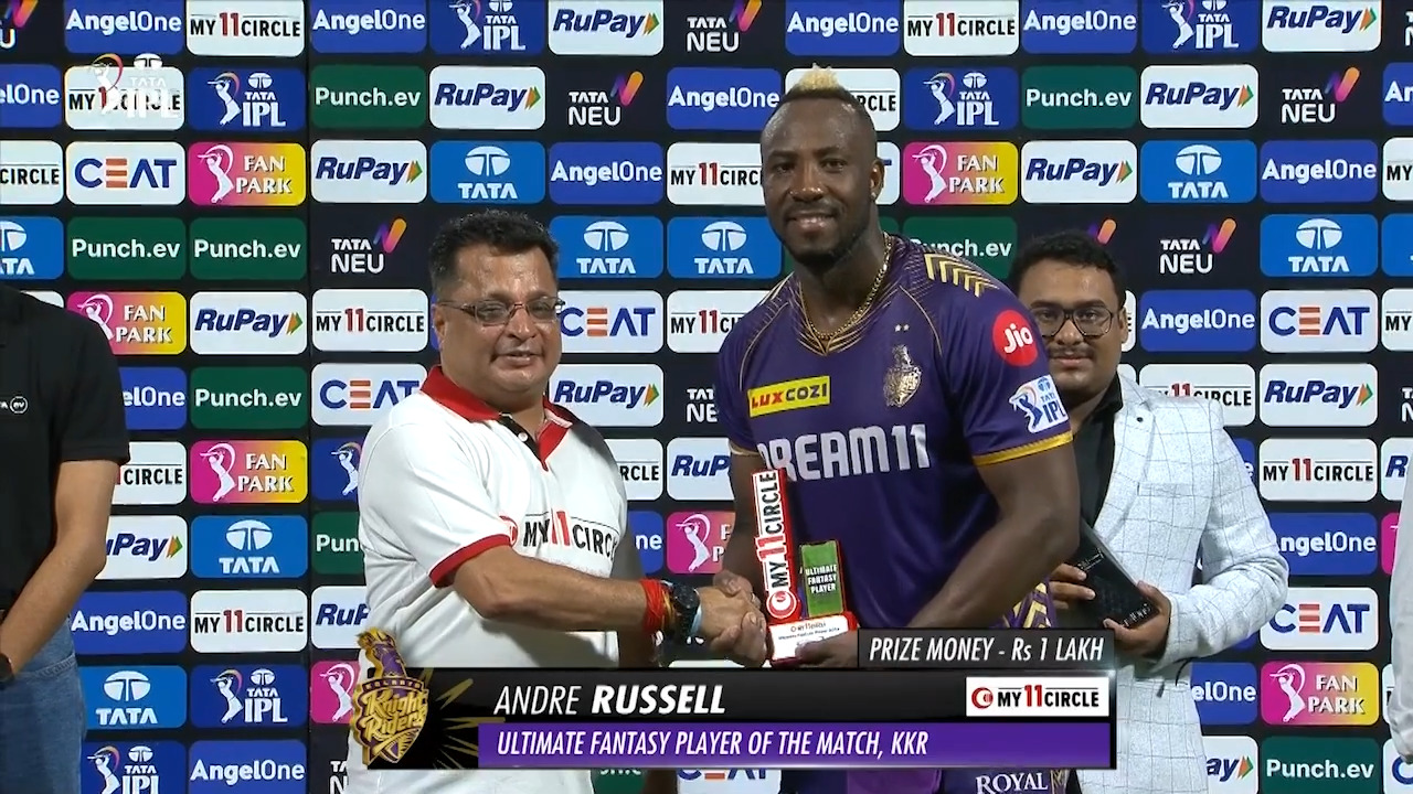 M36: KKR vs RCB – My11Circle Ultimate Fantasy Player of the Match – Andre Russell