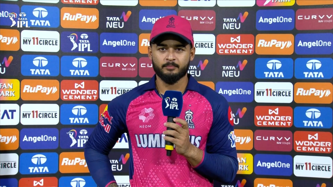IPL 2025 M18: PBKS vs RR - Riyan Parag Interview background