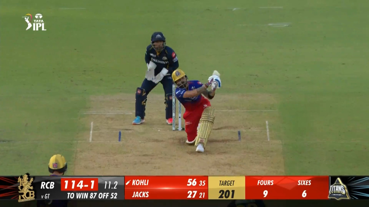 M45: GT vs RCB – Virat Kohli Six
