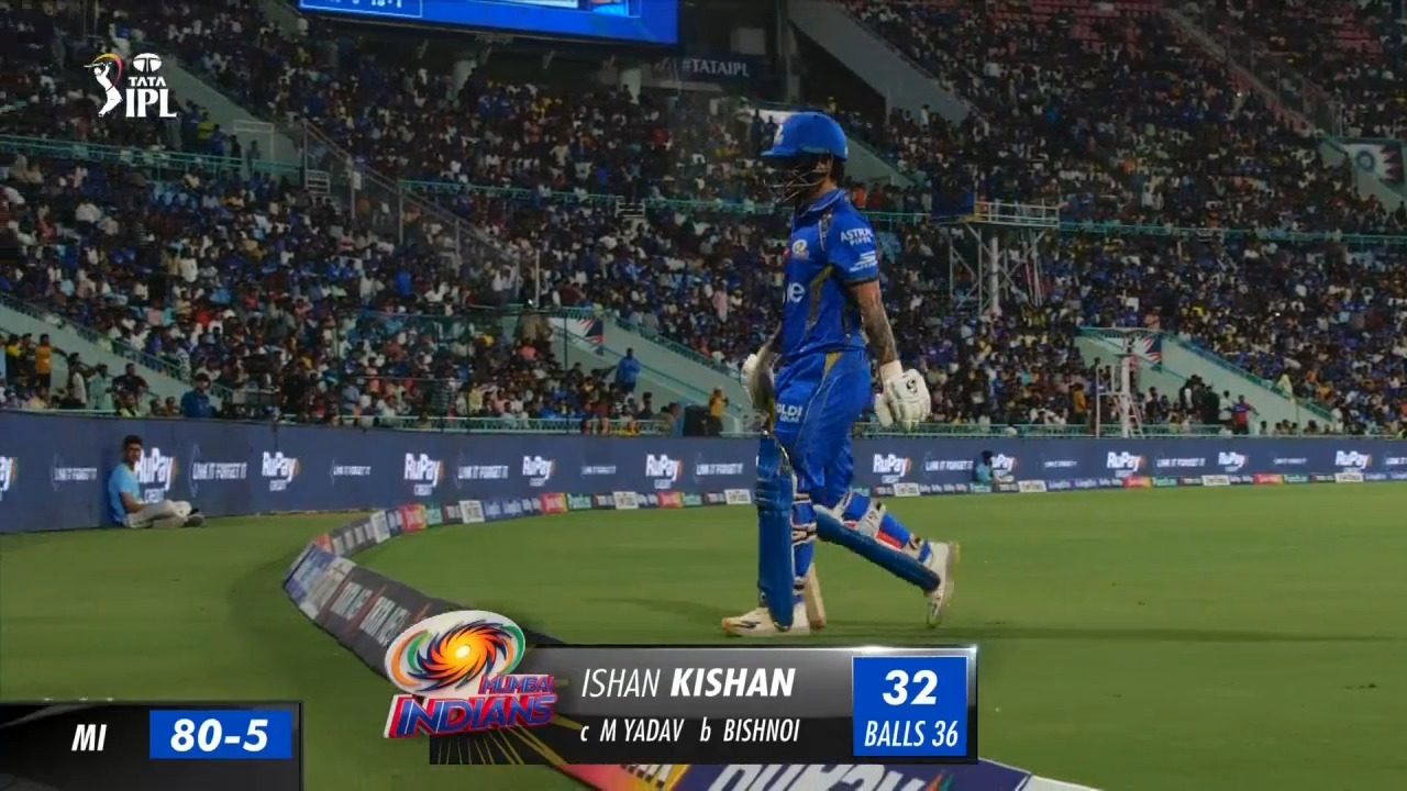 M48: LSG vs MI – Ishan Kishan Wicket