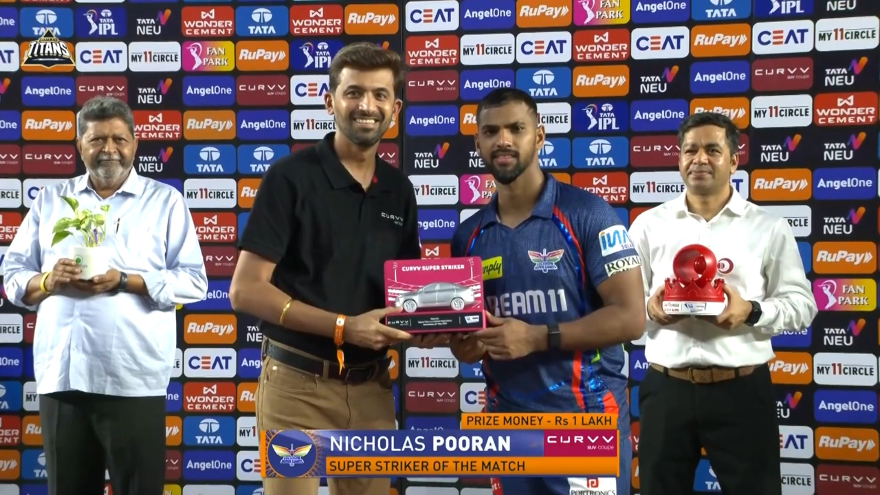 IPL 2025 M64: GT vs LSG - Curvv Super Striker of the Match - Nicholas Pooran background