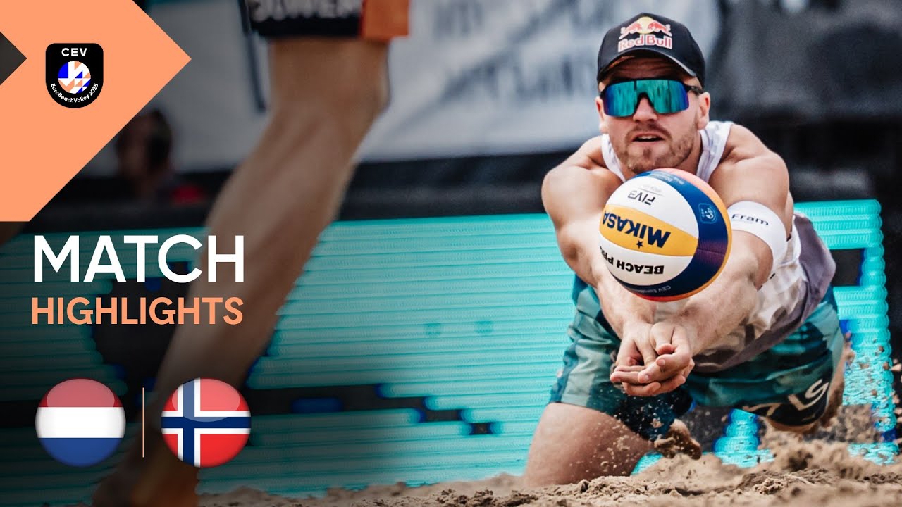 SemiFinals I NOR vs NED I Match Highlights I CEV EuroBeachVolley 2025 background