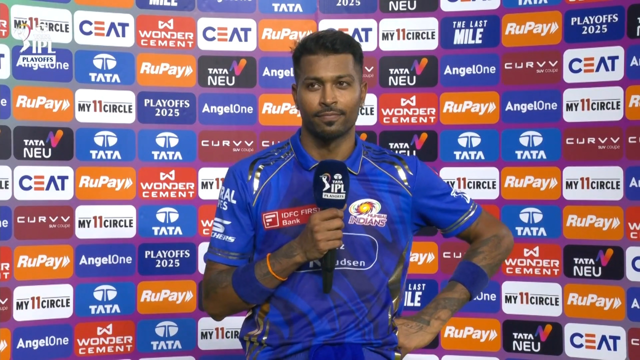 IPL 2025 Q2: PBKS vs MI - Hardik Pandya Interview background