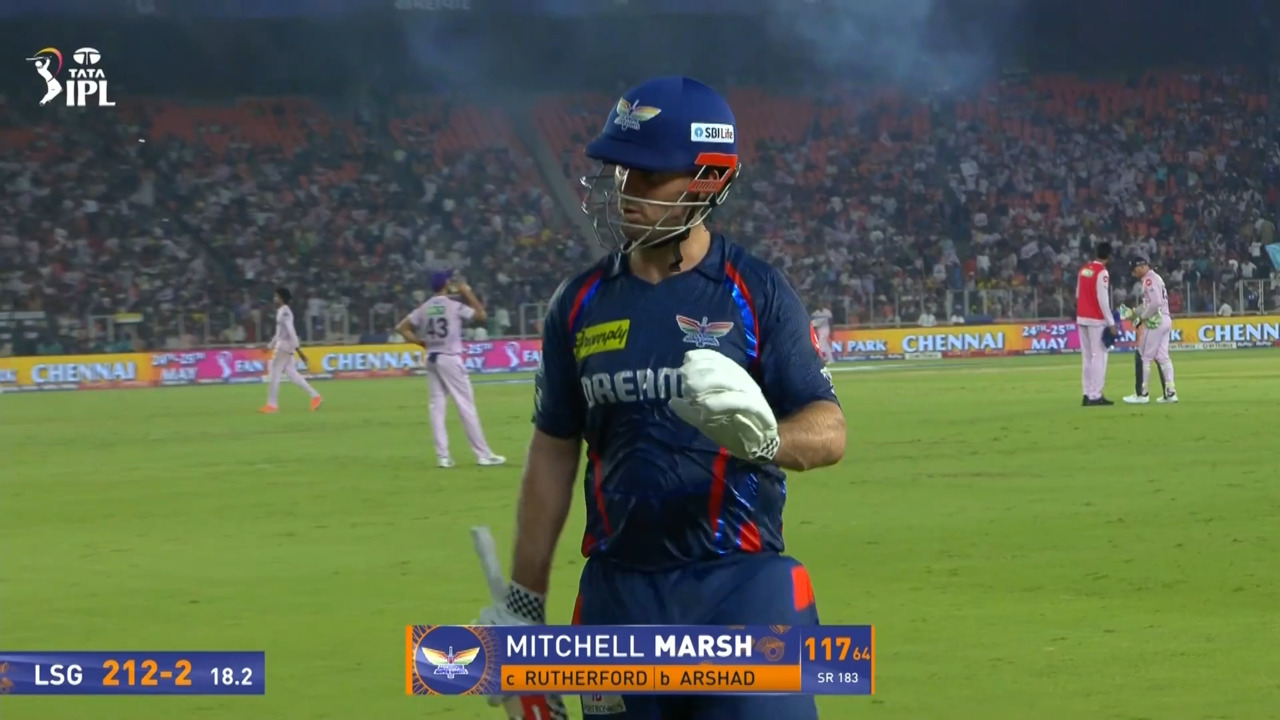 IPL 2025 M64: GT vs LSG - Mitchell Marsh Wicket