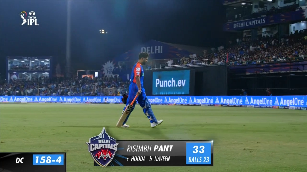 M64: DC vs LSG – Rishabh Pant Wicket background