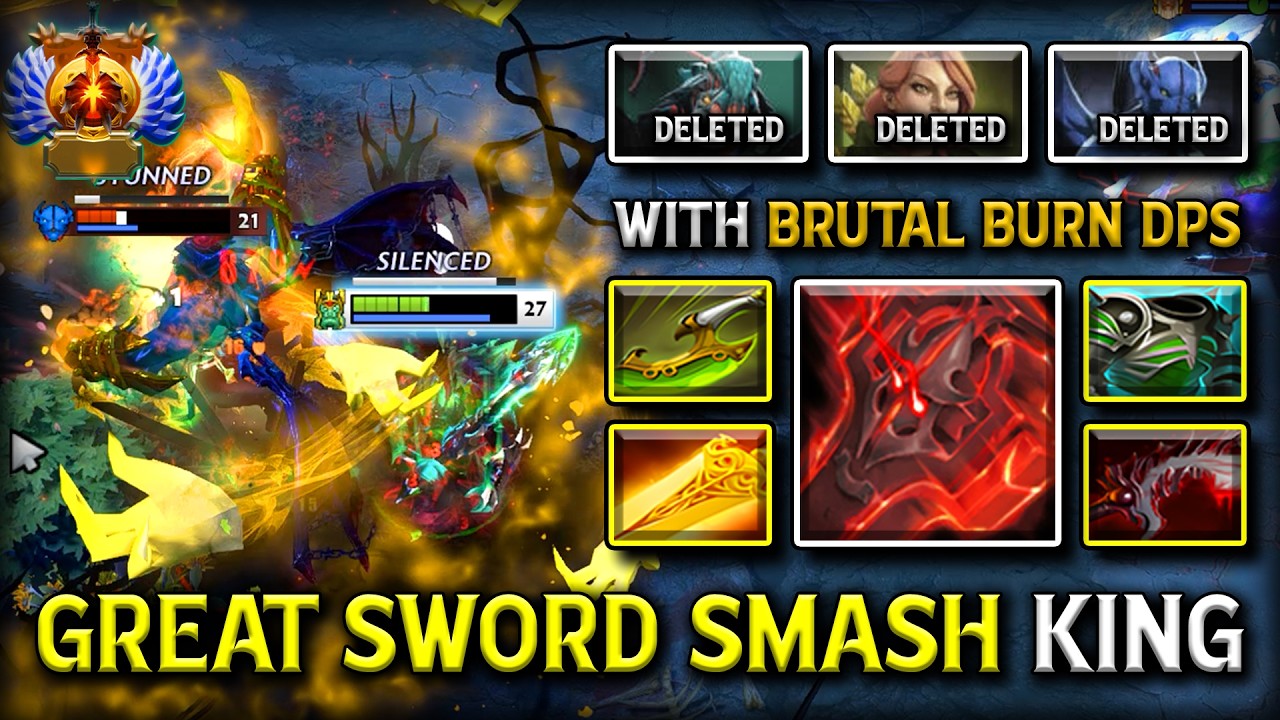 GREAT SWORD SMASH CARRY WRAITH KING WITH RADIANCE BURN DPS | OP HIT LIKE A TRUCK 7.41C DOTA 2