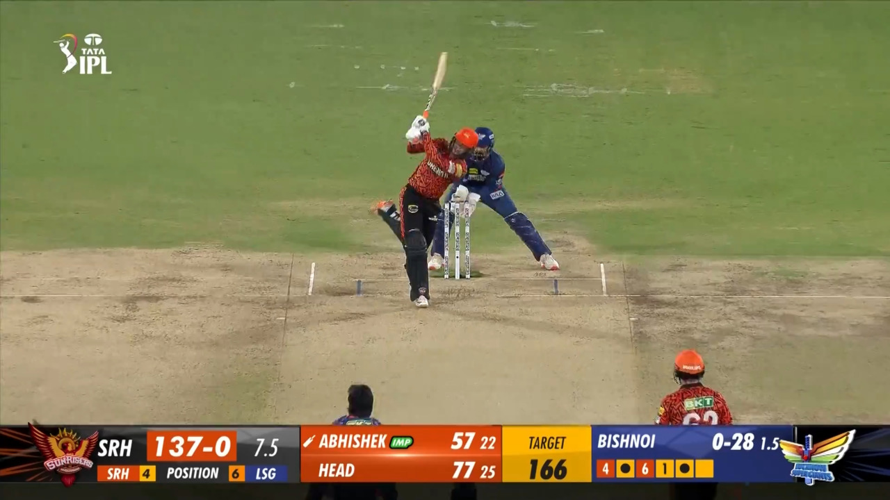 M57: SRH vs LSG – Abhishek Sharma Six