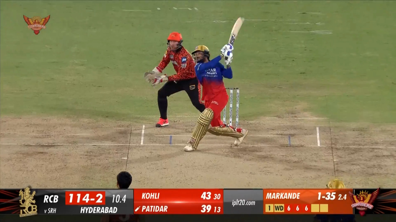 M41: SRH vs RCB – Rajat Patidar Six background