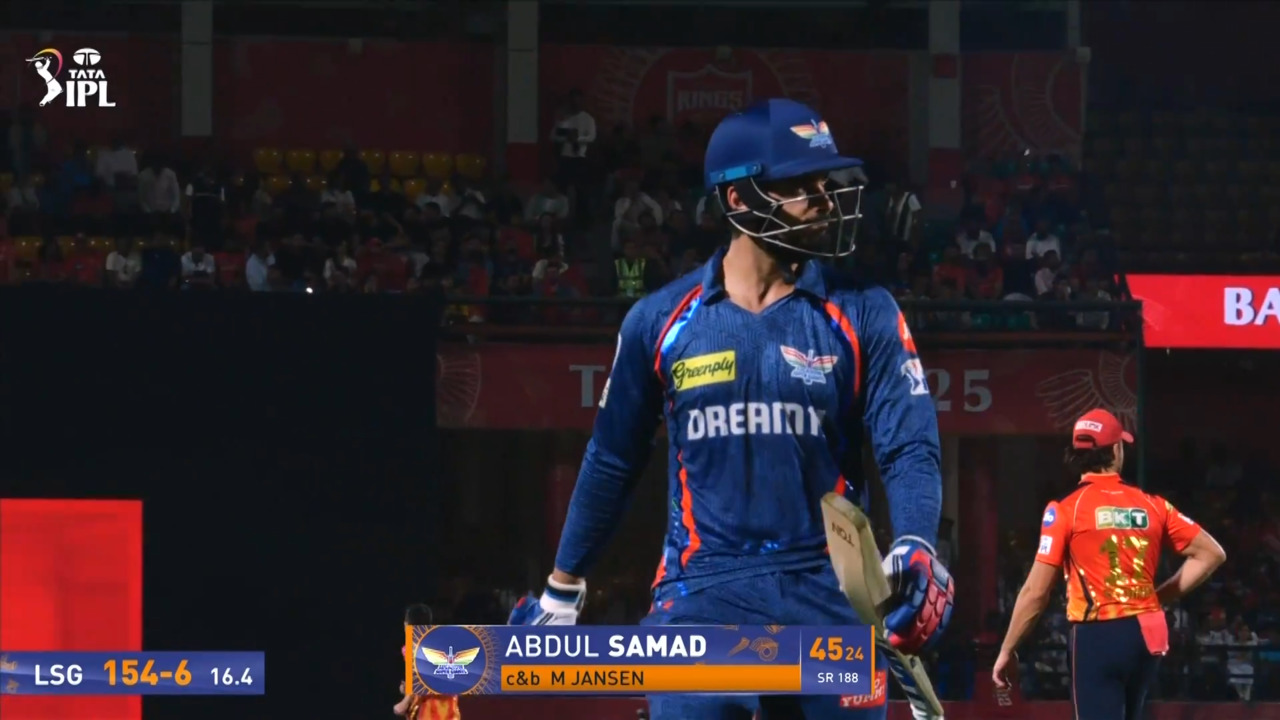 IPL 2025 M54: PBKS vs LSG - Abdul Samad Wicket background