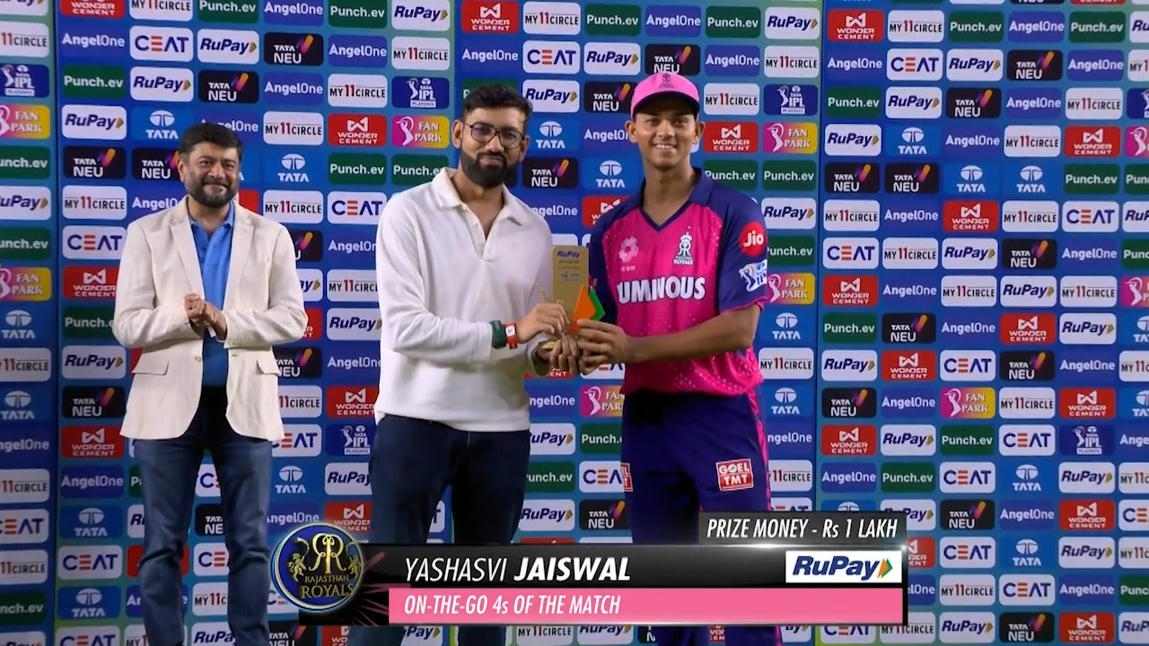 Eliminator: RR vs RCB – RuPay On-The-Go 4s of the Match – Yashasvi Jaiswal