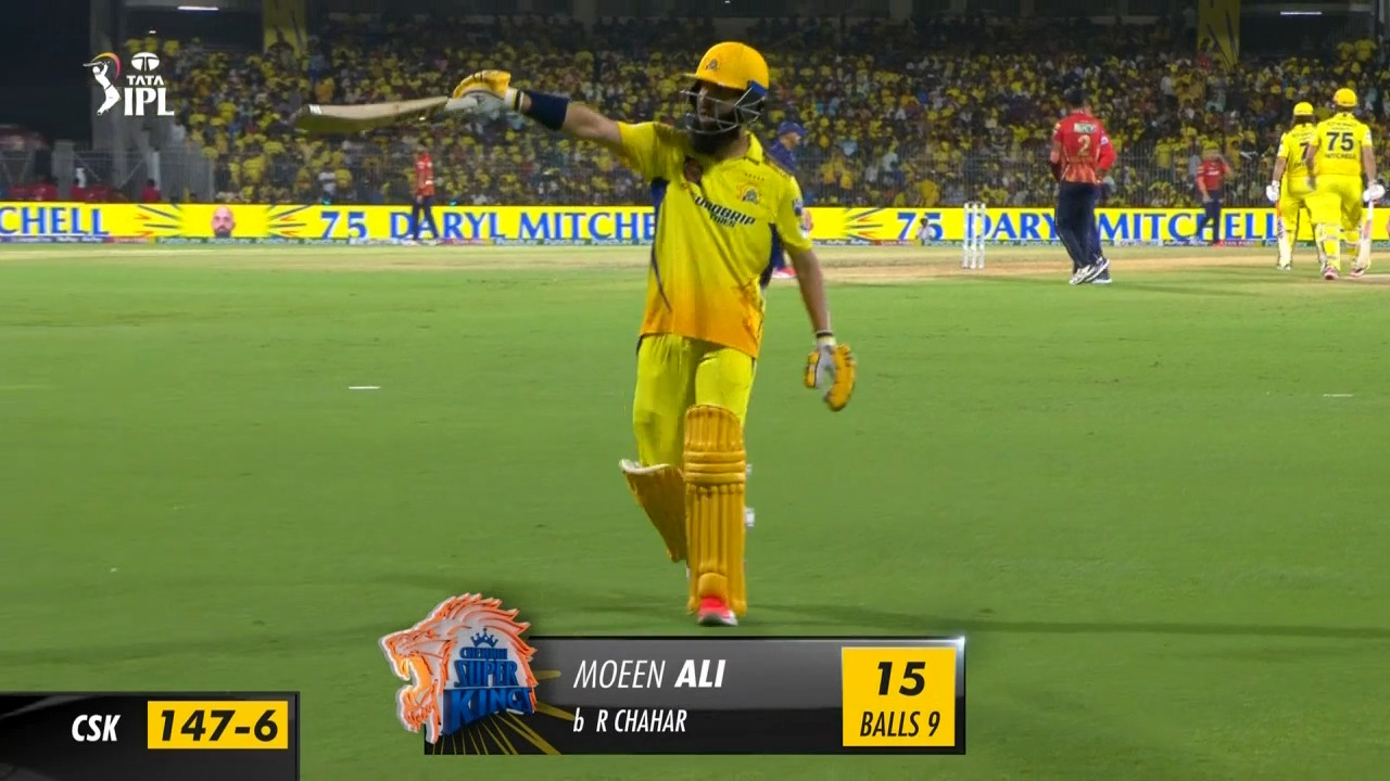 M49: CSK vs PBKS – Moeen Ali Wicket