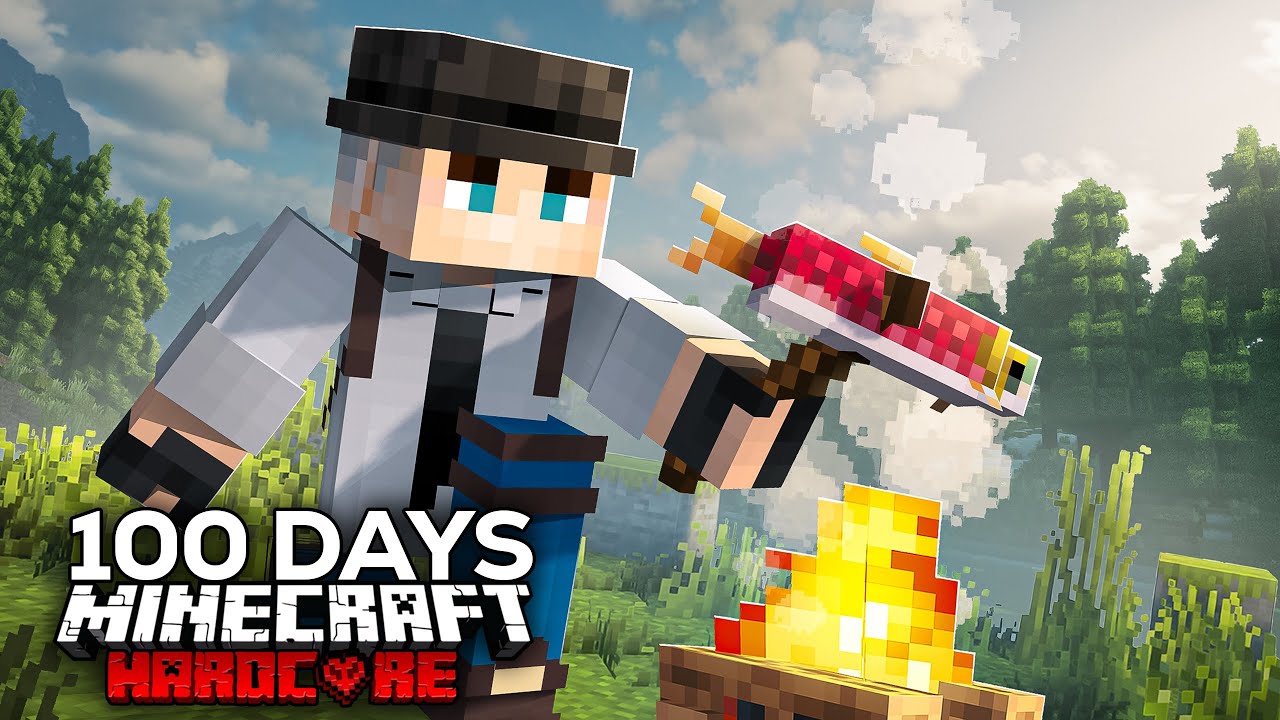 I Barely Survived 100 Days in Ultra Realistic Hardcore Minecraft background