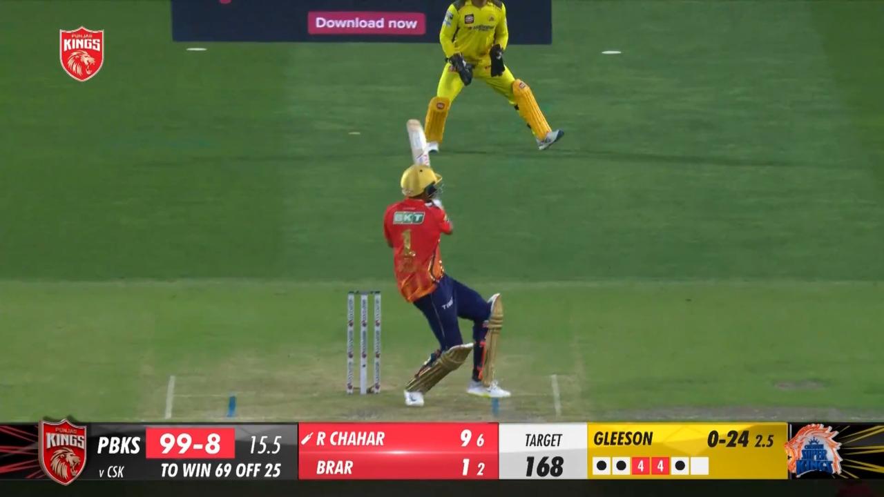 M53: PBKS vs CSK – Rahul Chahar Six