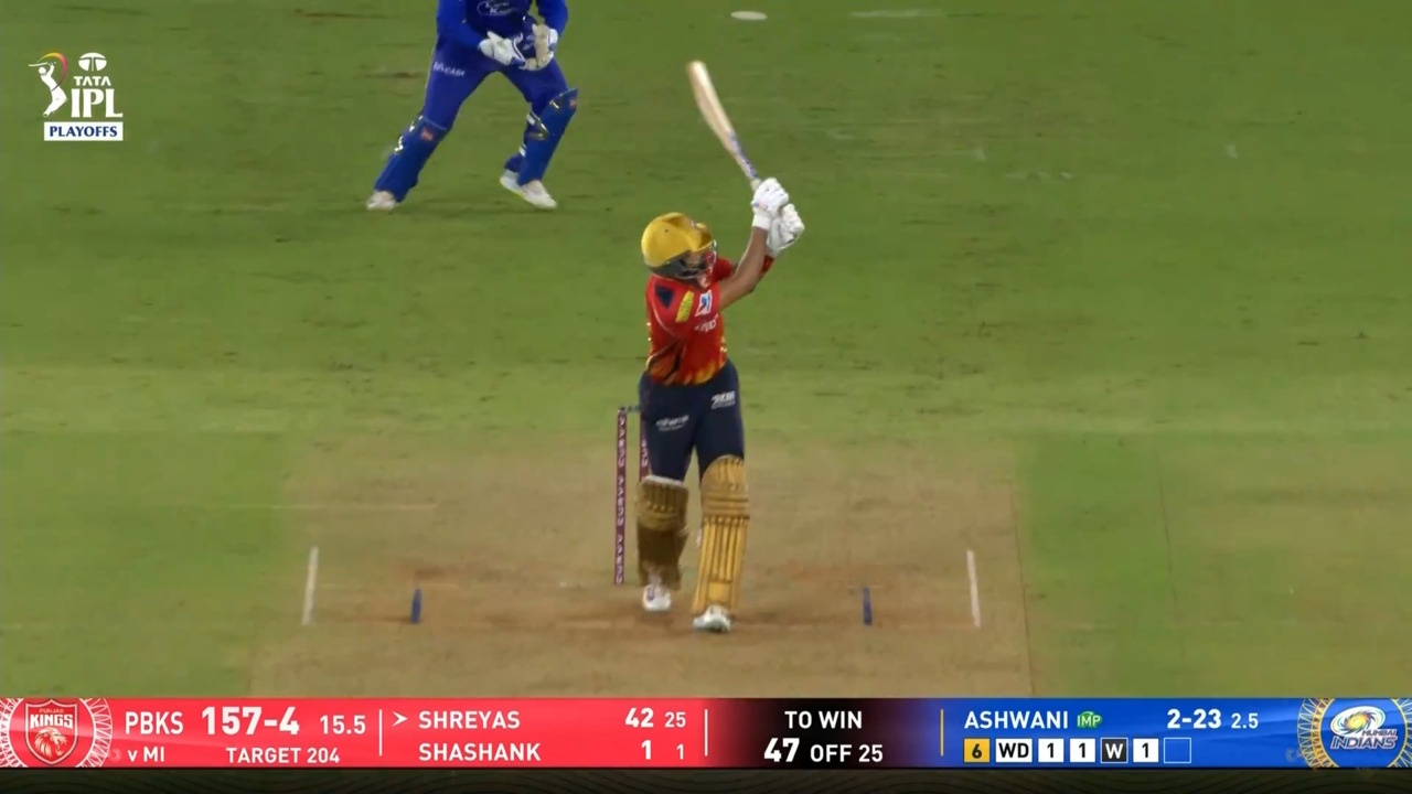 IPL 2025 Q2: PBKS vs MI - Shreyas Iyer Six
