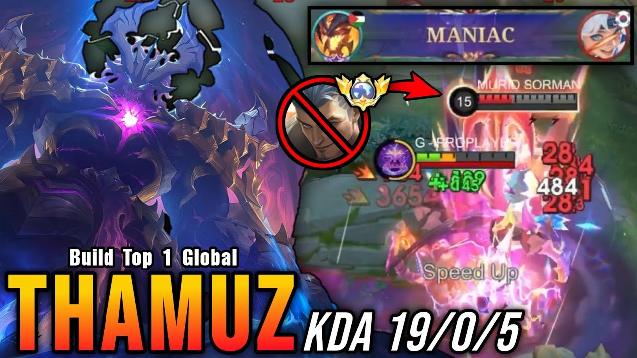 MANIAC + 19 Kills!! Thamuz 11.11 Skin VS Top Global Fredrinn!! - Build Top 1 Global Thamuz ~ MLBB background