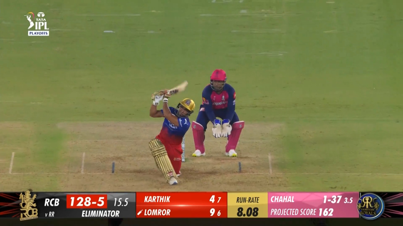 Eliminator: RR vs RCB – Mahipal Lomror Six