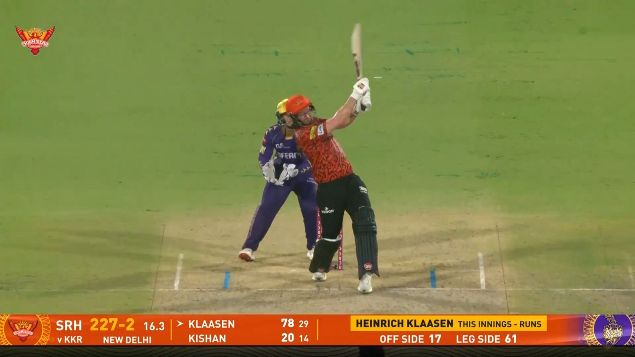 IPL 2025 M68: SRH vs KKR - Heinrich Klaasen Six background