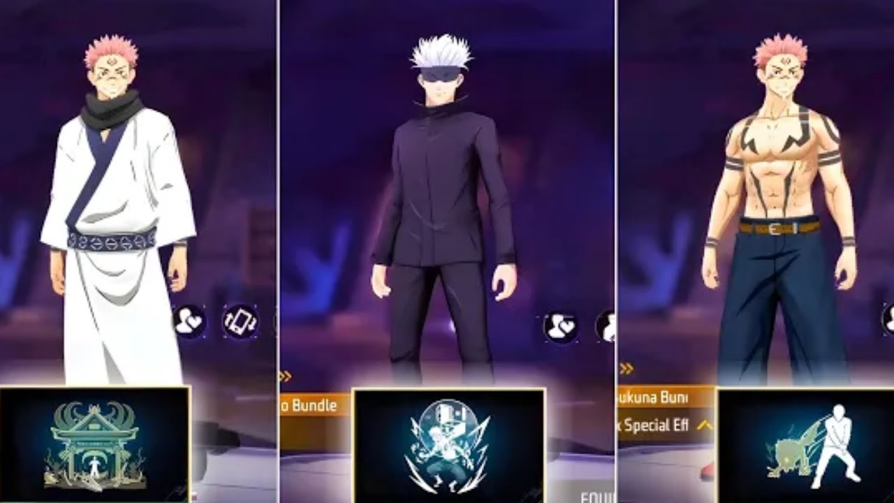 Jujutsu Kaisen *legendary* Bundle Full Review free fire x jujutsu Kaiser💥😲 | new event@FAKEGBYT