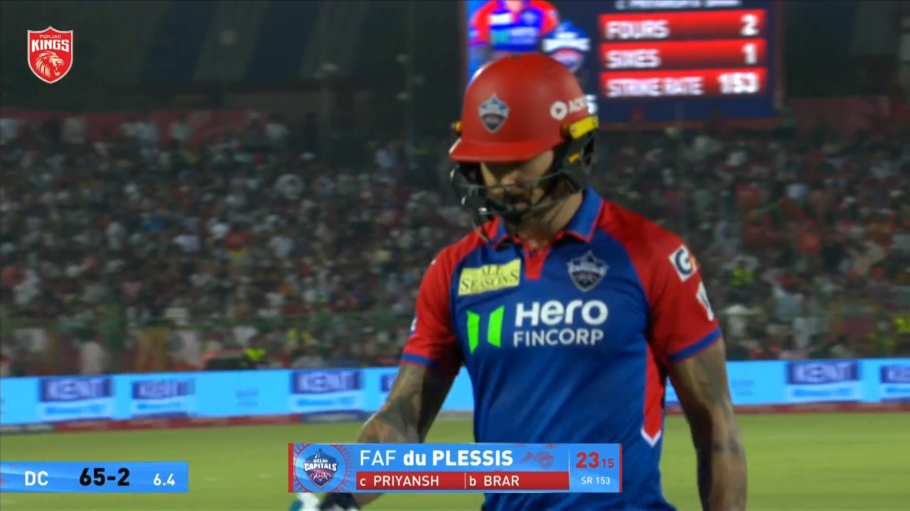 IPL 2025 M66: PBKS vs DC - Faf Du Plessis Wicket