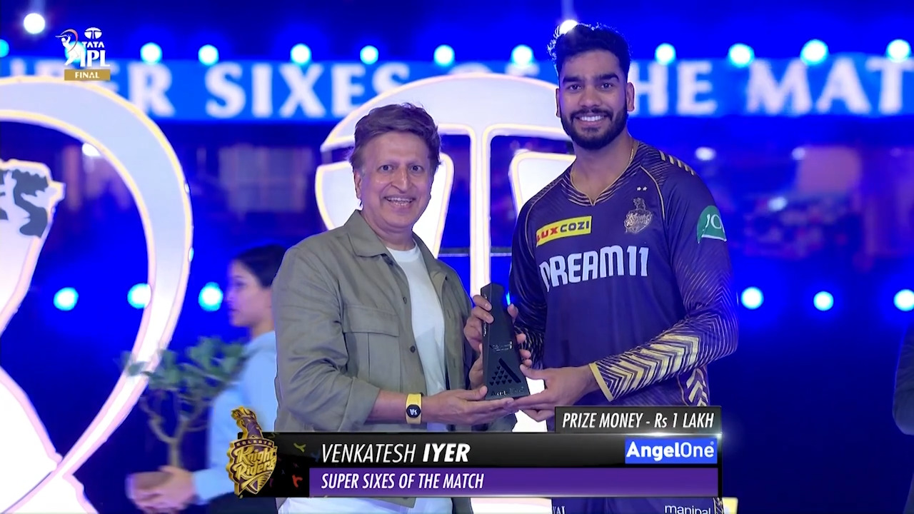 Final: KKR vs SRH – AngelOne Super 6 of the Match – Venkatesh Iyer background