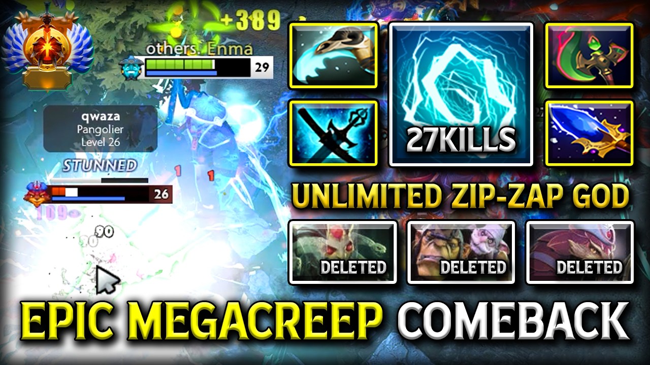 EPIC MEGACREEP COMEBACK LATE GAME STORM SPIRIT 27KILLS UNLIMITED ZIP-ZAP DESTROYS ALL 7.41C DOTA 2