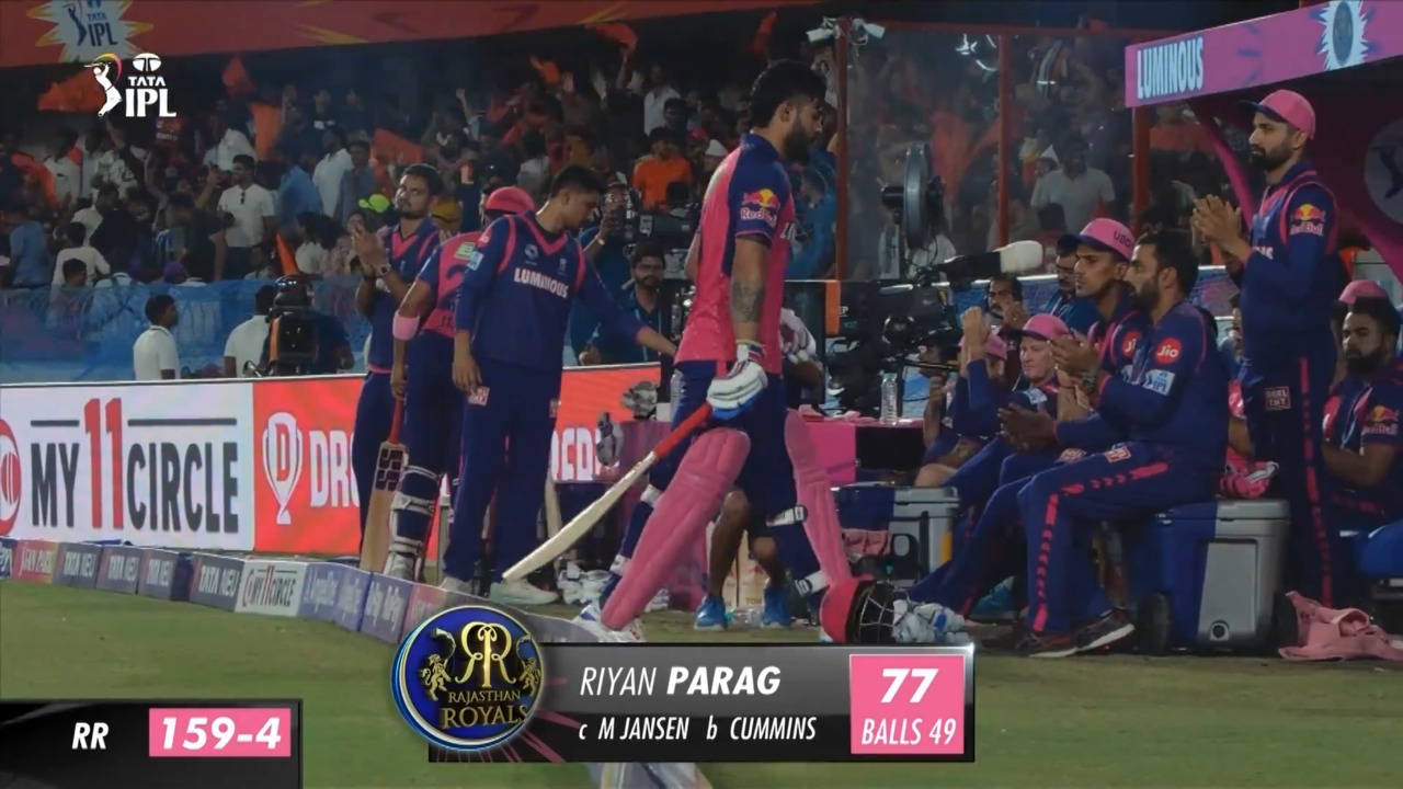 M50: SRH vs RR – Riyan Parag Wicket